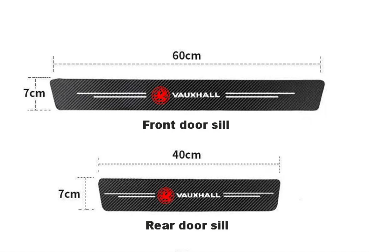 Vauxhall sill protector sticker Carbon Fiber Decorative Strip Door name plate