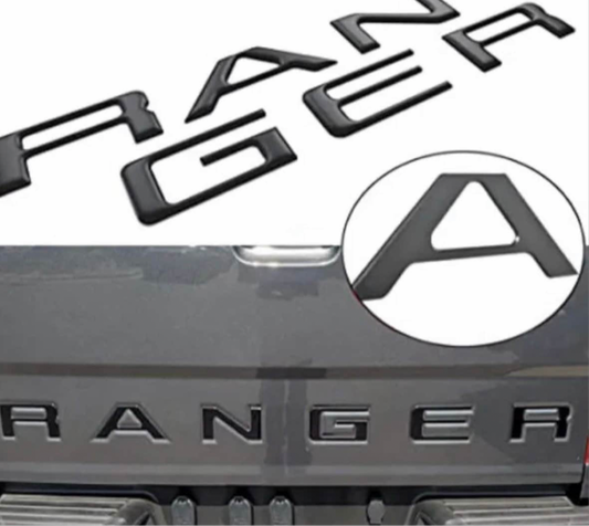 Tailgate Emblem 3D For Ford Ranger Sticker Decal Logo finished in matt BLACK will not fit the new 2024 t9 model