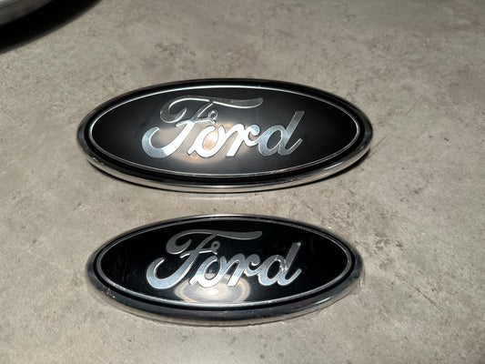 9 and 7 inch Compatible Ford Oval Badge BlackChrome transit MK6 MK7 Ranger  Front & Rear