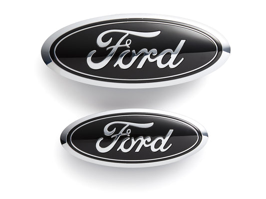 9 and 7 inch Compatible Ford Oval Badge BlackChrome transit MK6 MK7 Ranger  Front & Rear