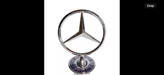 FITS Mercedes Bonnet Raised Star Emblem Badge Blue Chrome C E S CLK Class 44mm