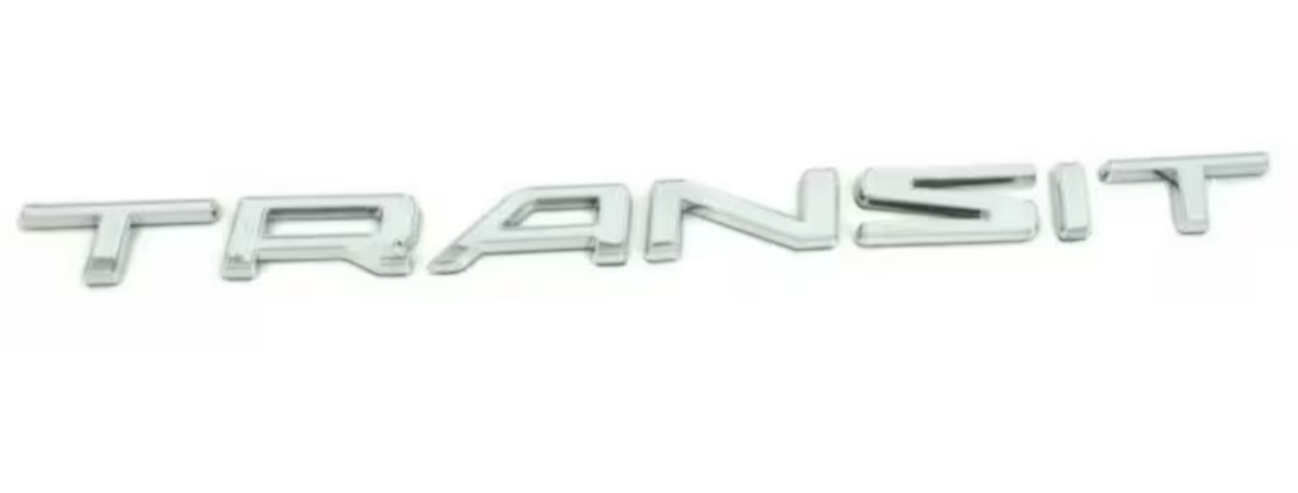 ford transit rear door badge emblem lettering name plate custom 2014+ chrome